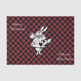 Custom Text Alice in Wonderland White Rabbit Check Tissuepapier