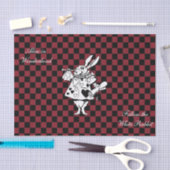 Custom Text Alice in Wonderland White Rabbit Check Tissuepapier (Craft)