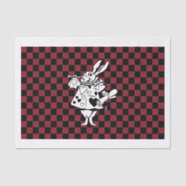 Custom Text Alice in Wonderland White Rabbit Check Tissuepapier