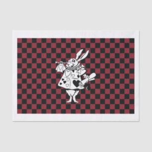 Custom Text Alice in Wonderland White Rabbit Check Tissuepapier