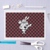 Custom Text Alice in Wonderland White Rabbit Check Tissuepapier (Craft)