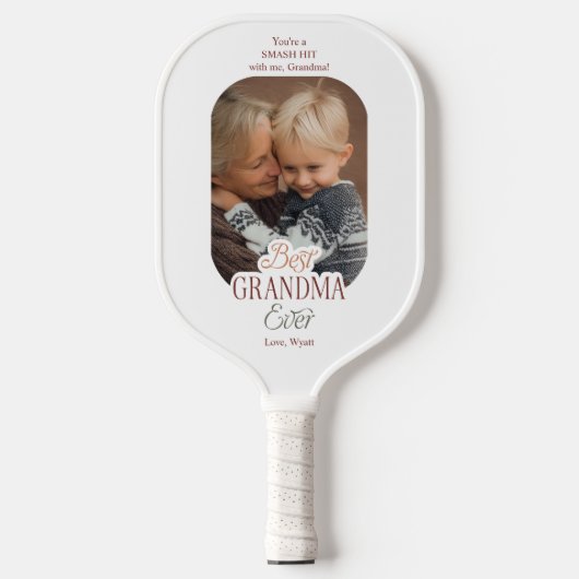 Custom Text and Photo Best Grandma Ever Pickleball Paddle (Voorkant)