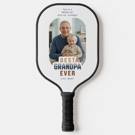 Custom Text and Photo Best Grandpa Ever Pickleball Paddle (Voorkant)