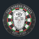 Custom Text and Photo Dartbord<br><div class="desc">A dartboard is a popular recreational and competitive game that provides hours of fun for players of all ages and skill levels. Typically made from sisal fibers, cork, or electronic components, dartboards are designed to withstand the impact of darts while offering precise scoring zones. Standard dartboards feature a circular design...</div>