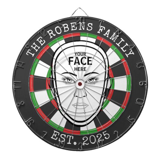 Custom Text and Photo Dartbord (Voorkant)