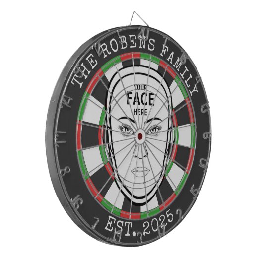 Custom Text and Photo Dartbord (Voorkant Links)