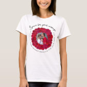 Custom Text And Photo Red Rose Circular Frame T-shirt (Voorkant)