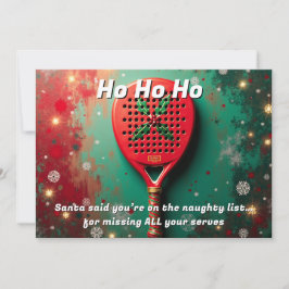 🎾🎄Custom text, anta Saw Your Serve… and Flinched Feestdagenkaart