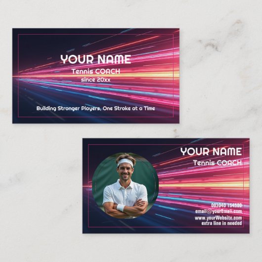 🎾Custom text, Any Coach Mode On Visitekaartje (Voorkant / Achterkant)