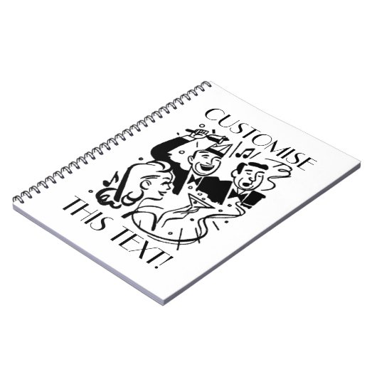 Custom Text Art Deco Cocktail Party Notitieboek (Linkerzijde)