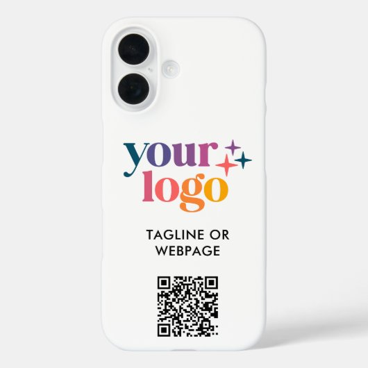 Custom Text Bedrijf Logo QR Code Case-Mate iPhone Case (Achterkant)