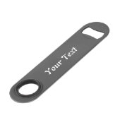 Custom Text Black Bar Key Bottle Opener Speed Flessenopener (Voorkant Gekanteld)