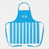 Custom text blue white striped  schort (Voorkant)