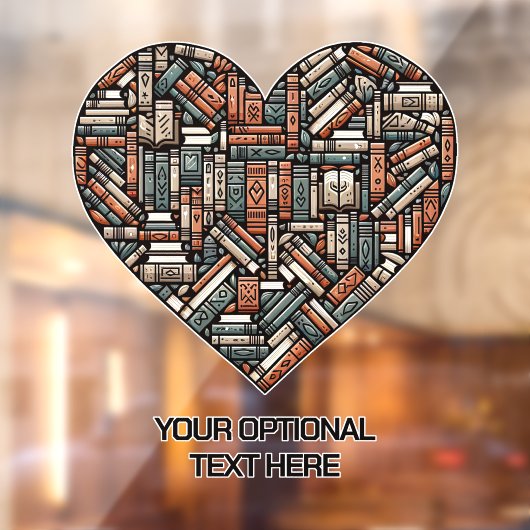 Custom Text Book Lover's Raamsticker (Vel 2)