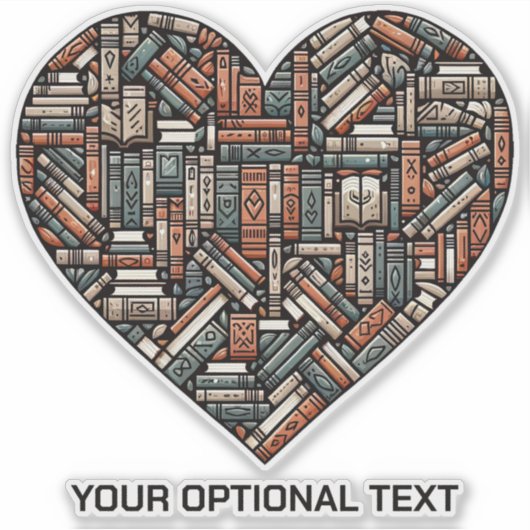 Custom Text Book Lover's Sticker (Voorkant)