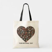 Custom Text Book Lover's Tote Bag (Achterkant)