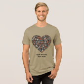 Custom Text Book Lover's Tri-Blend Shirt (Voorkant volledig)
