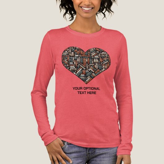 Custom Text Book Lover's Tri-Blend Shirt (Voorkant)