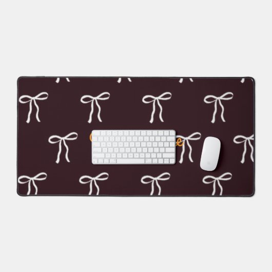 Custom Text Bow Ribbon Pattern Desk Mat (Keyboard & Muis)