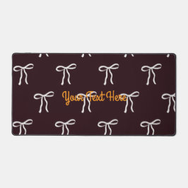 Custom Text Bow Ribbon Pattern Desk Mat