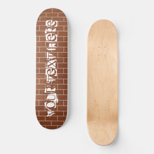 Custom Text Brick Wall Skateboard (Voorkant)