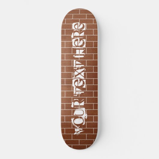 Custom Text Brick Wall Skateboard (Voorkant)