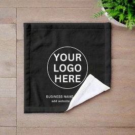 Custom Text & Business Logo Zwart-wit Branded Washandje