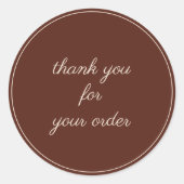 Custom Text Business Thank You Stylish Terracotta Ronde Sticker (Voorkant)
