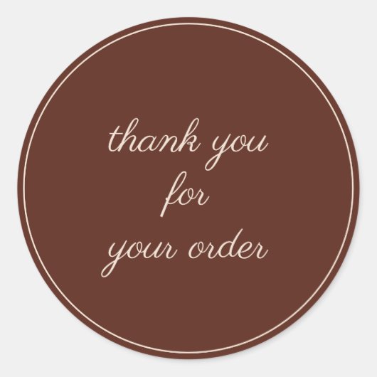 Custom Text Business Thank You Stylish Terracotta Ronde Sticker (Voorkant)