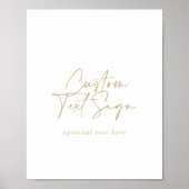 Custom Text Calligraphy Gold Modern Elegant Sign Poster (Voorkant)