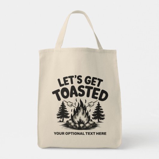 Custom Text Camping Tote Bag (Achterkant)
