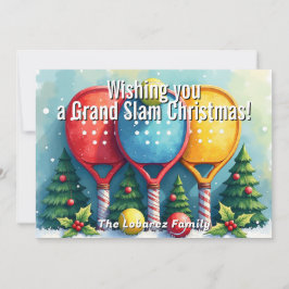 🎾🎄Custom text,  Candy Cane Smash Feestdagenkaart