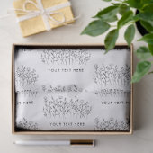 CUSTOM TEXT Chic Elegant Wildflower Line Art Tissuepapier (Geschenk)