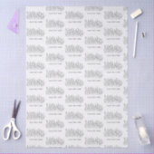 CUSTOM TEXT Chic Elegant Wildflower Line Art Tissuepapier (Craft)