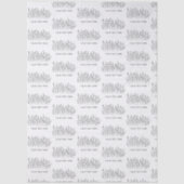 CUSTOM TEXT Chic Elegant Wildflower Line Art Tissuepapier (Voorkant)