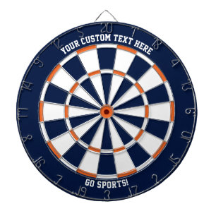 Custom Text Chicago Illinois Sports Blue Oranje Dartbord