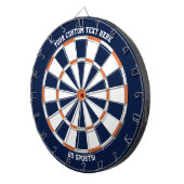Custom Text Chicago Illinois Sports Blue Oranje Dartbord (Voorkant Rechts)