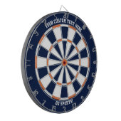 Custom Text Chicago Illinois Sports Blue Oranje Dartbord (Voorkant Links)