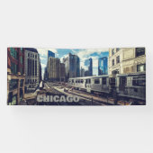 Custom Text Chicago USA Spandoek (Horizontaal)