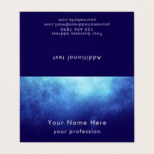 Custom Text Cool Modern Nebula Personalized  Visitekaartje (Buitenkant ongevouwen)