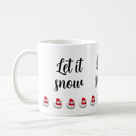 Custom Text Cute Little Snowduck | Snowman winter Koffiemok (Links)