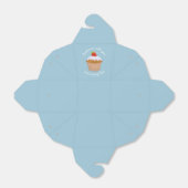 Custom Text Cute Strawberry Bun Blue Bedankdoosjes (Uitgevouwen)