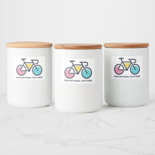 Custom Text Cycling Voedselcontainer Etiket (Flessen)