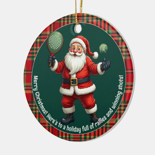 🎾🎄Custom text, Deck the Court Keramisch Ornament (Links)