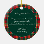 🎾🎄Custom text, Deck the Court Keramisch Ornament (Achterkant)