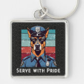 Custom Text Dog Gifts voor Politieagenten Pap Hem Sleutelhanger (Voorkant)