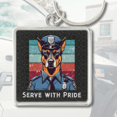 Custom Text Dog Gifts voor Politieagenten Pap Hem Sleutelhanger