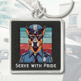 Custom Text Dog Gifts voor Politieagenten Pap Hem Sleutelhanger