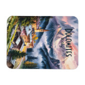 Custom Text Dolomites Alps Italy Travel Watercolor Magneet (Horizontaal)