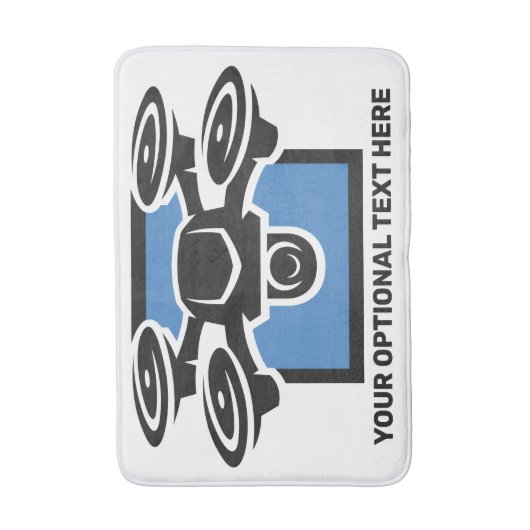 Custom Text Drone Badmat (Voorkant Verticaal)